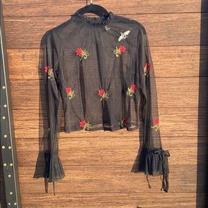 Like New Sheer High Neck Sexy Goth Crop